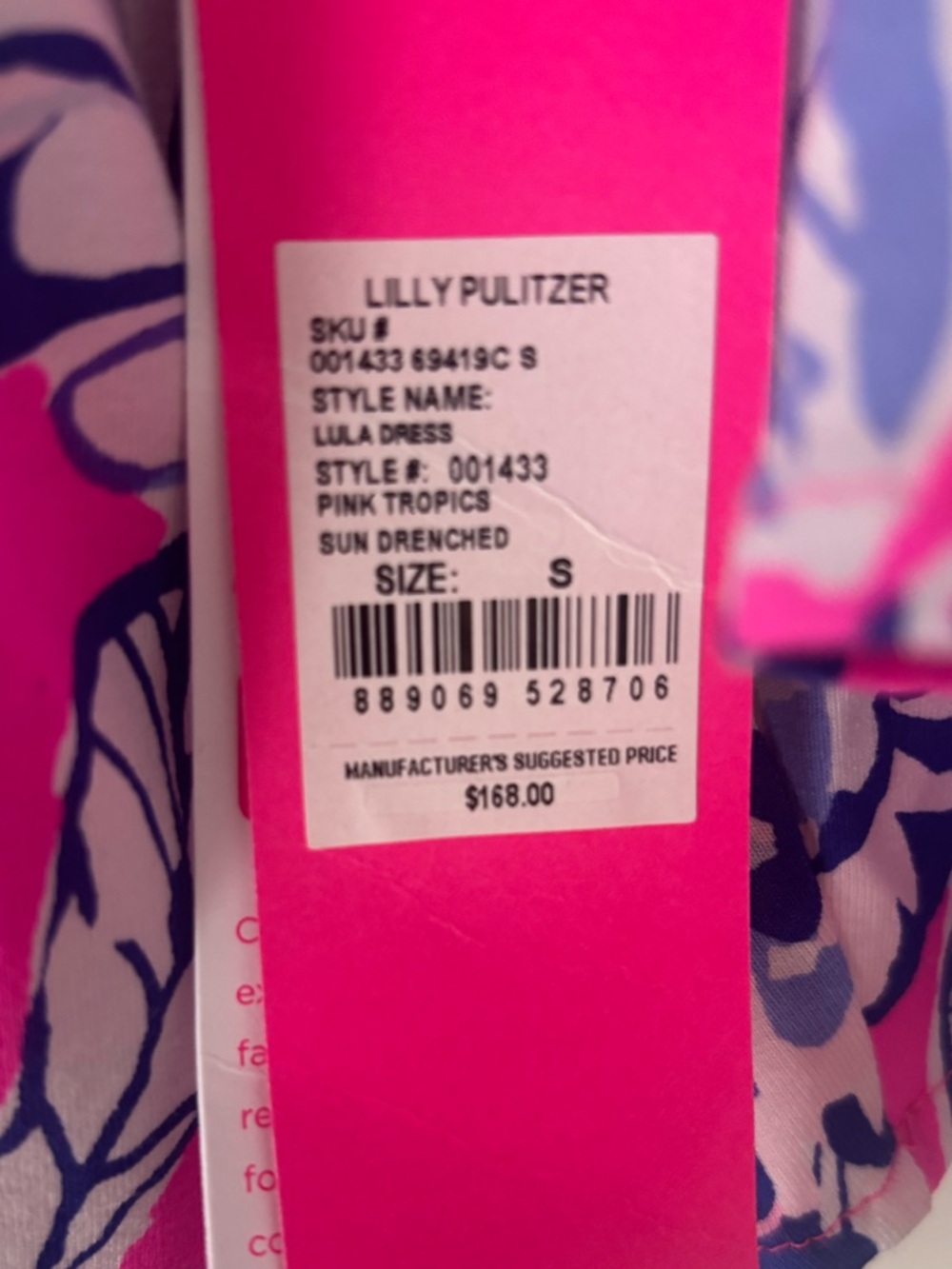 Lilly Pulitzer Lulu dress Hot Pink Floral Ruffle-Sleeve Midi Dress pink tropics - Picture 4 of 8